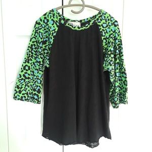 L&B burnout baseball tee style 3/4 sleeve